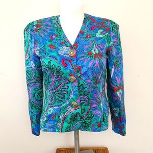 Anne Crimmins For Umi Collections 100% Silk Blazer